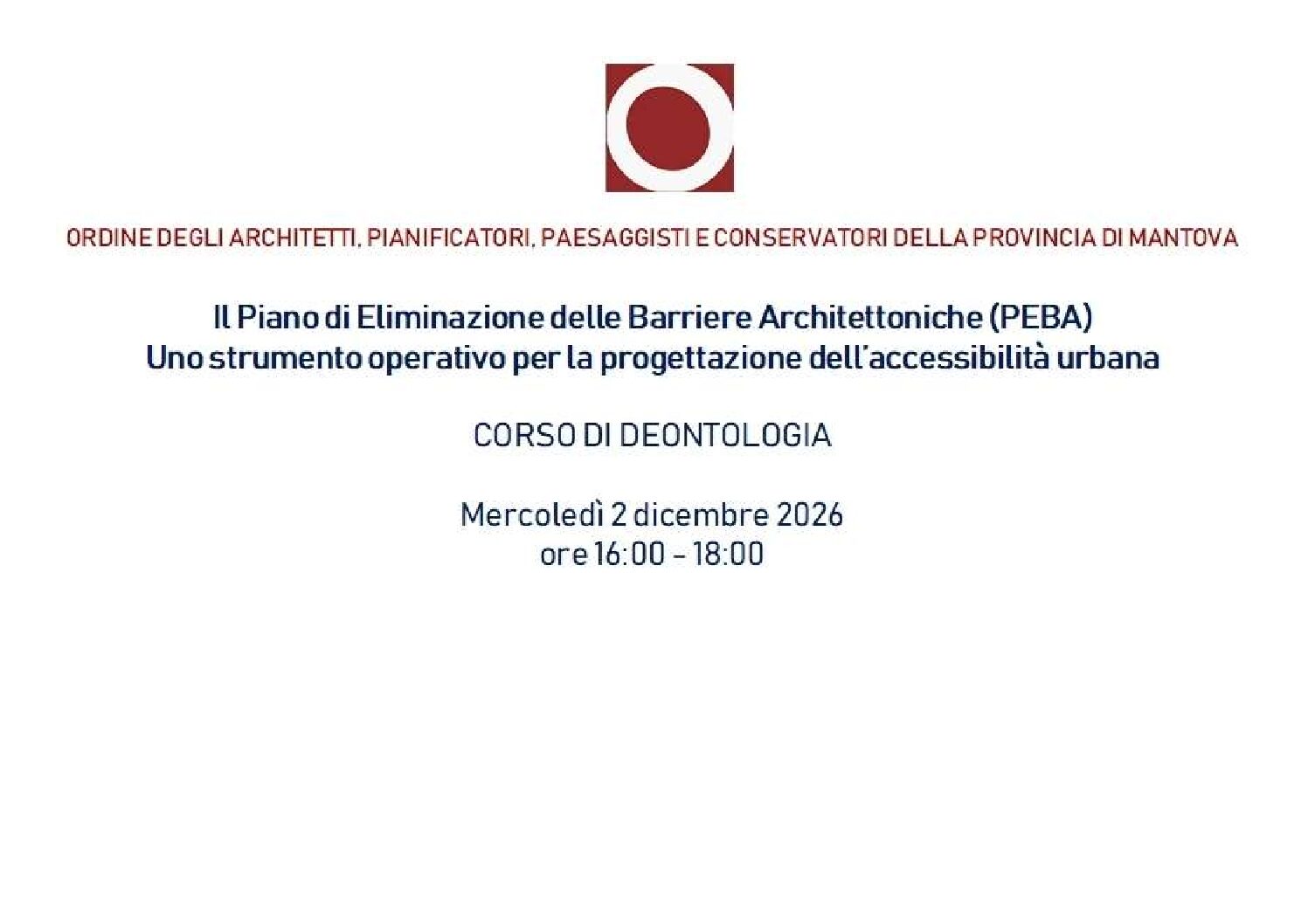 Il Piano di Eliminazione delle Barriere Architettoniche (PEBA) – Uno strumento operativo per la progettazione dell’accessibilità urbana